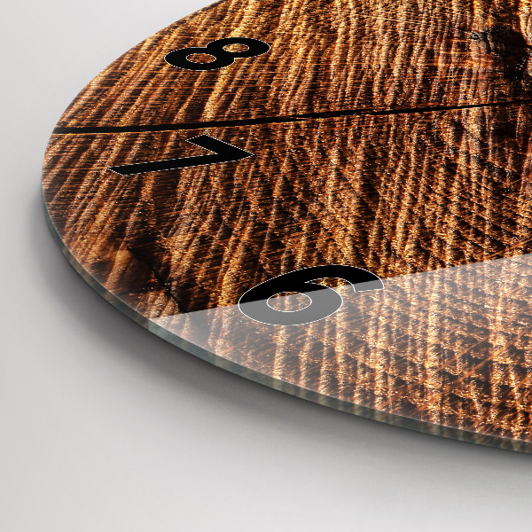 Round glass wall clock Decorative wood