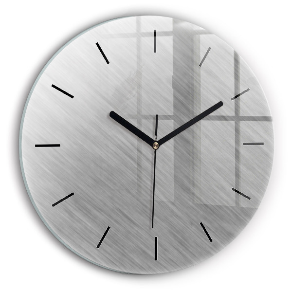 Round glass wall clock Metal wall