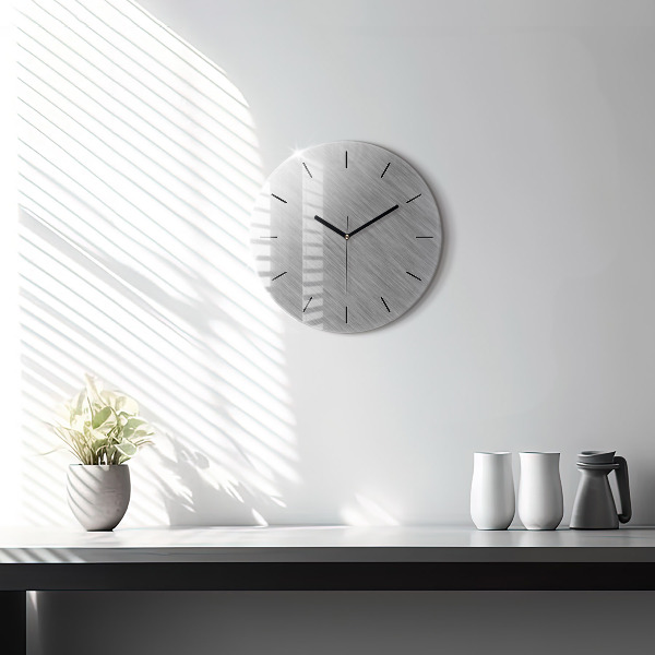 Round glass wall clock Metal wall