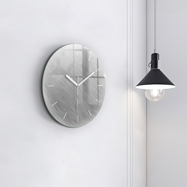 Round glass wall clock Metal wall