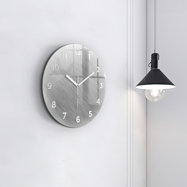 Round glass wall clock Metal wall