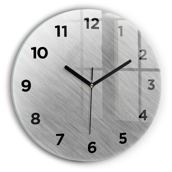 Round glass wall clock Metal wall