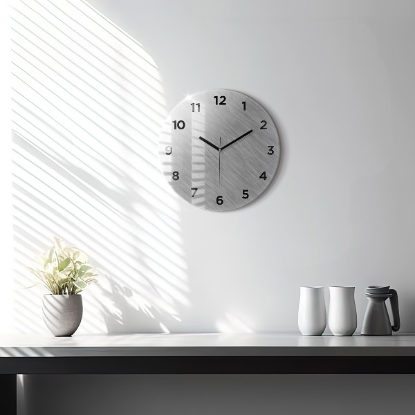 Round glass wall clock Metal wall