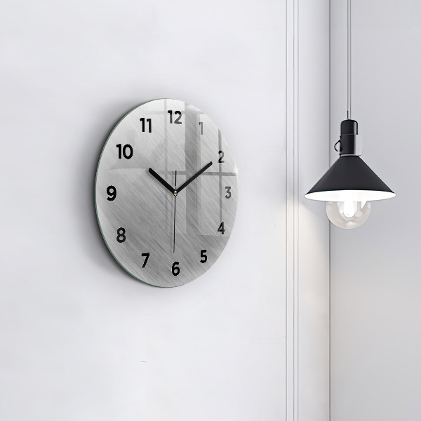 Round glass wall clock Metal wall