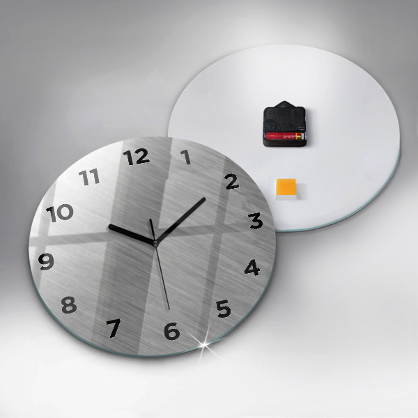 Round glass wall clock Metal wall