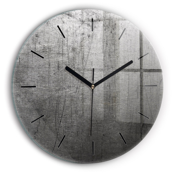 Round glass wall clock Metal wall