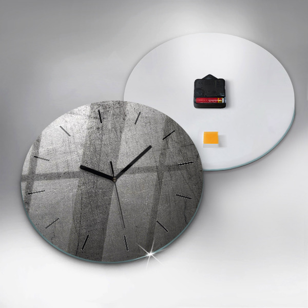 Round glass wall clock Metal wall