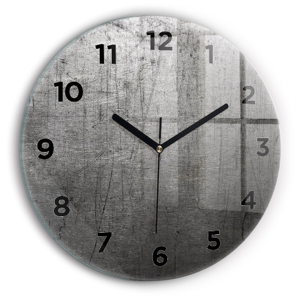 Round glass wall clock Metal wall