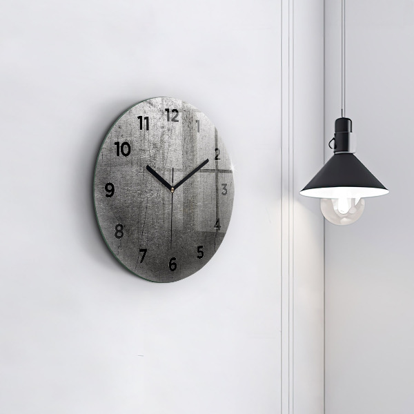 Round glass wall clock Metal wall