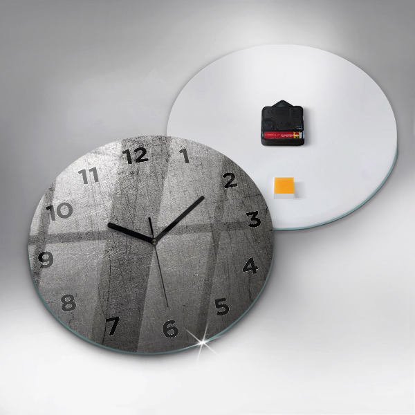 Round glass wall clock Metal wall