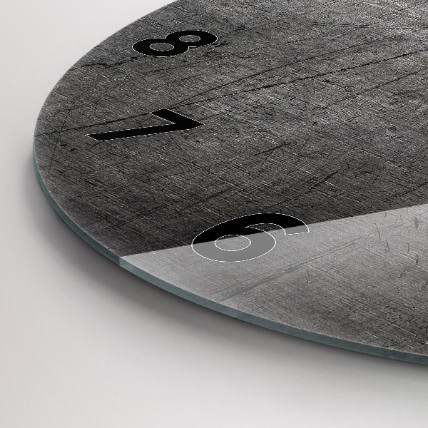 Round glass wall clock Metal wall