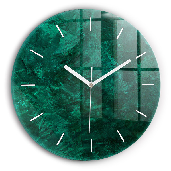 Round glass wall clock Emerald wall