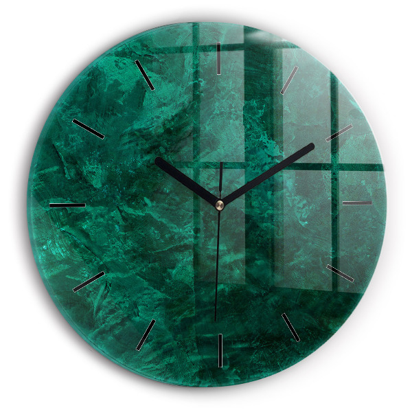 Round glass wall clock Emerald wall