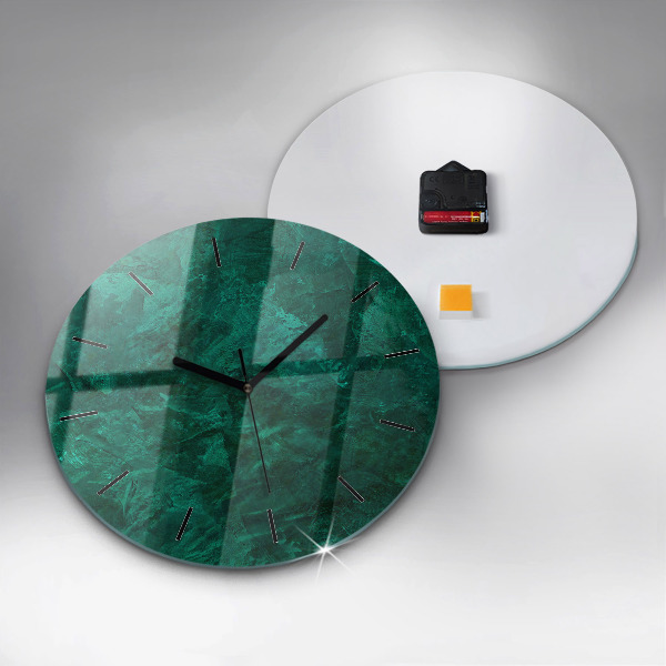 Round glass wall clock Emerald wall