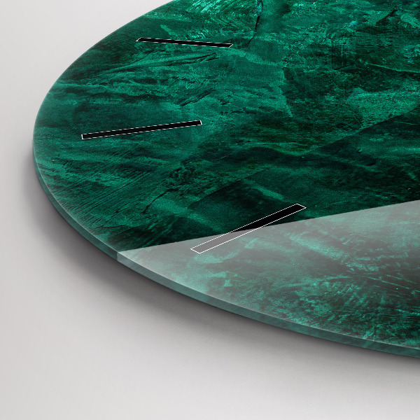 Round glass wall clock Emerald wall