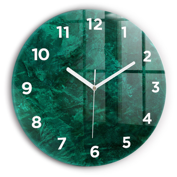 Round glass wall clock Emerald wall