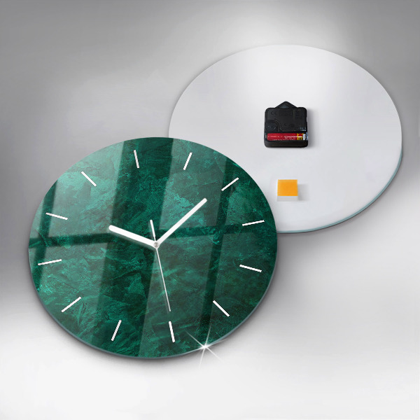 Round glass wall clock Emerald wall