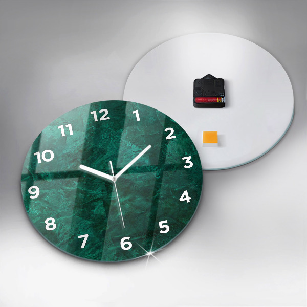 Round glass wall clock Emerald wall