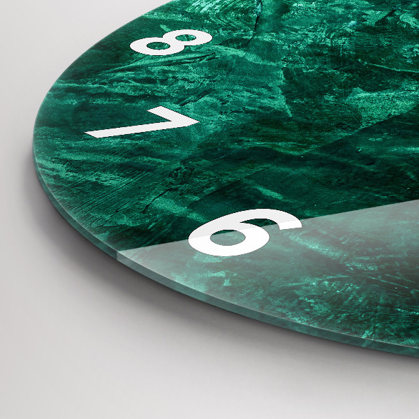 Round glass wall clock Emerald wall