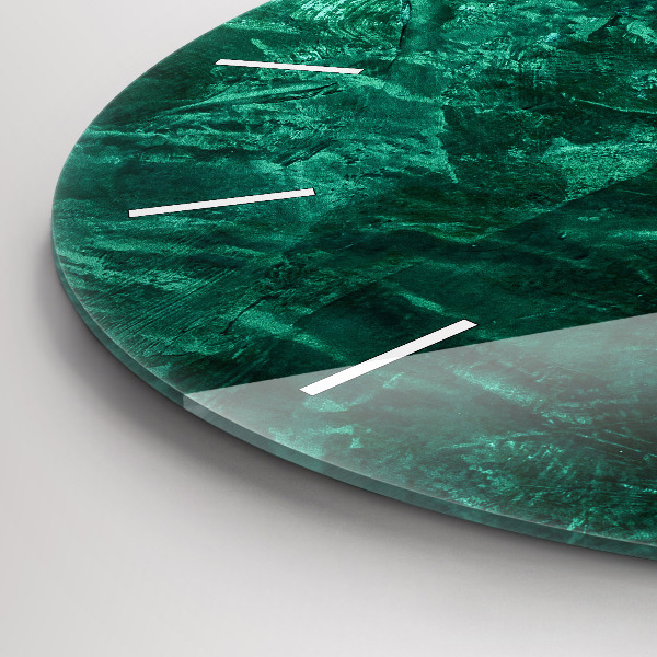 Round glass wall clock Emerald wall