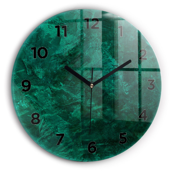 Round glass wall clock Emerald wall