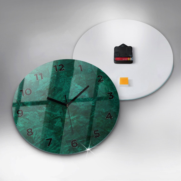 Round glass wall clock Emerald wall