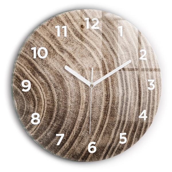 Round glass wall clock Trunk