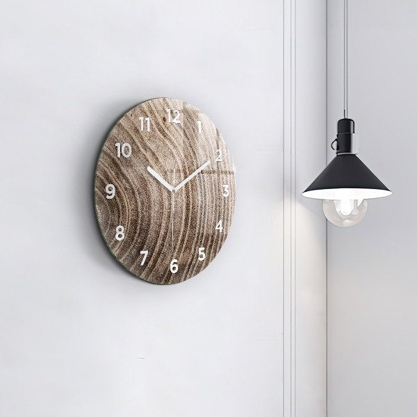 Round glass wall clock Trunk