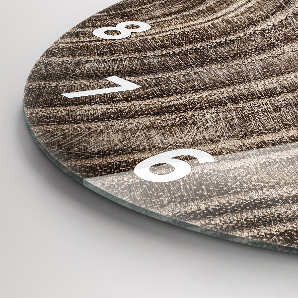 Round glass wall clock Trunk