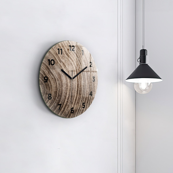 Round glass wall clock Trunk