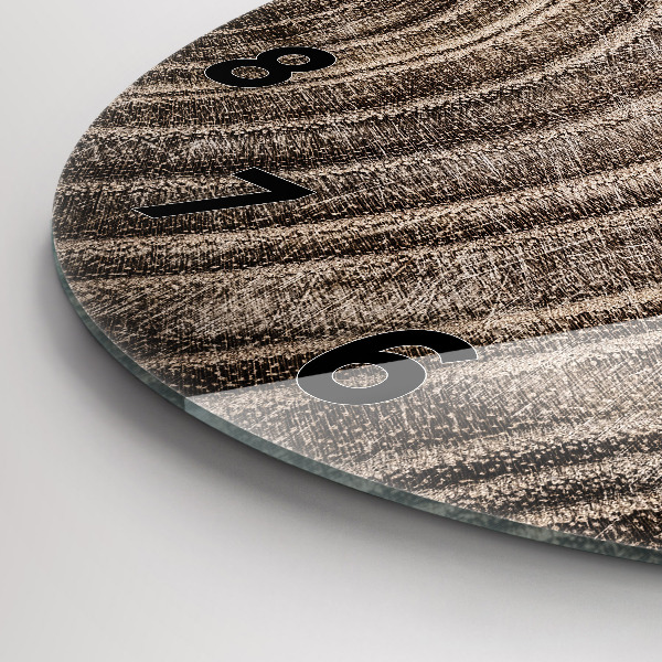 Round glass wall clock Trunk