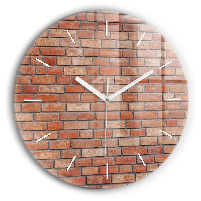 Round glass wall clock Brick wall