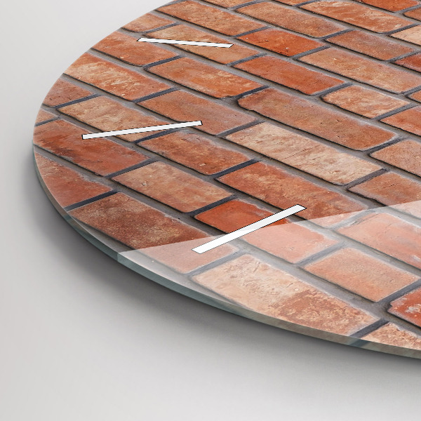 Round glass wall clock Brick wall