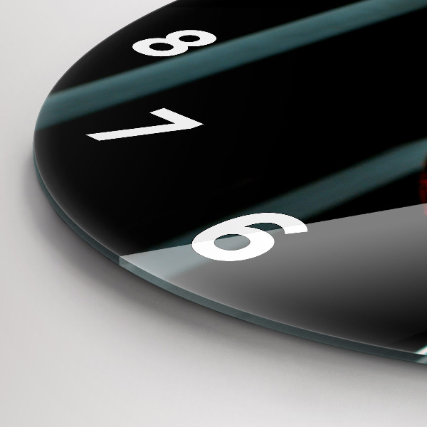 Round glass wall clock A bottle of wine