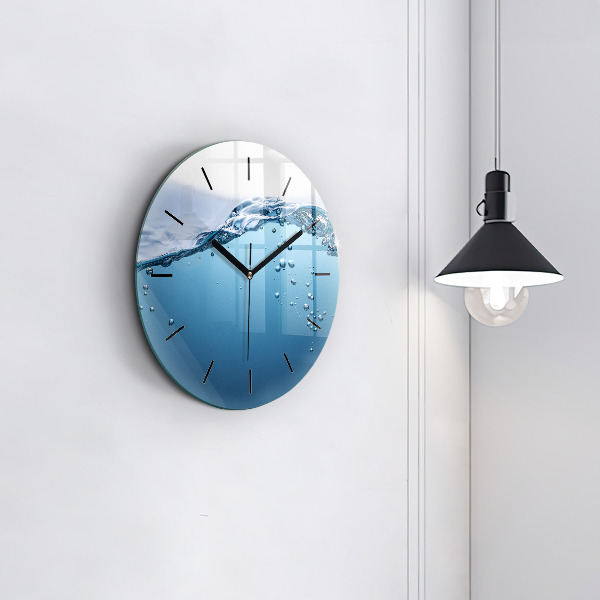 Round glass wall clock Underwater view