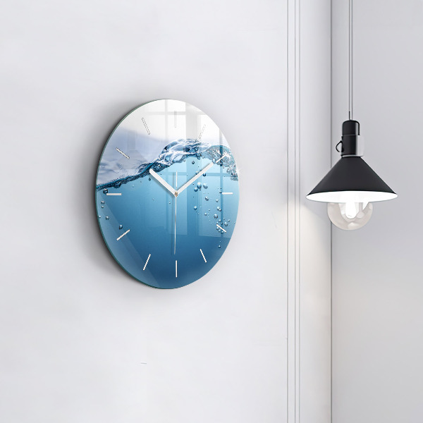 Round glass wall clock Underwater view