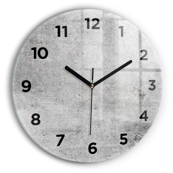 Round glass wall clock Raw wall