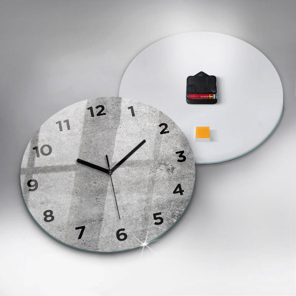 Round glass wall clock Raw wall