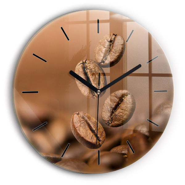 Round glass wall clock Abstract colors