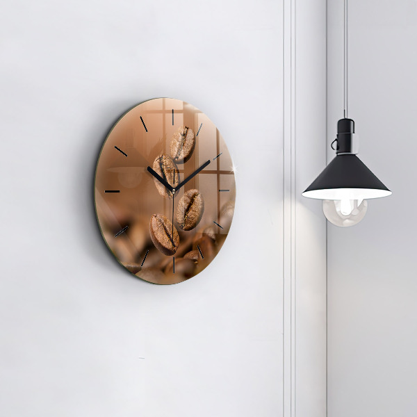 Round glass wall clock Abstract colors