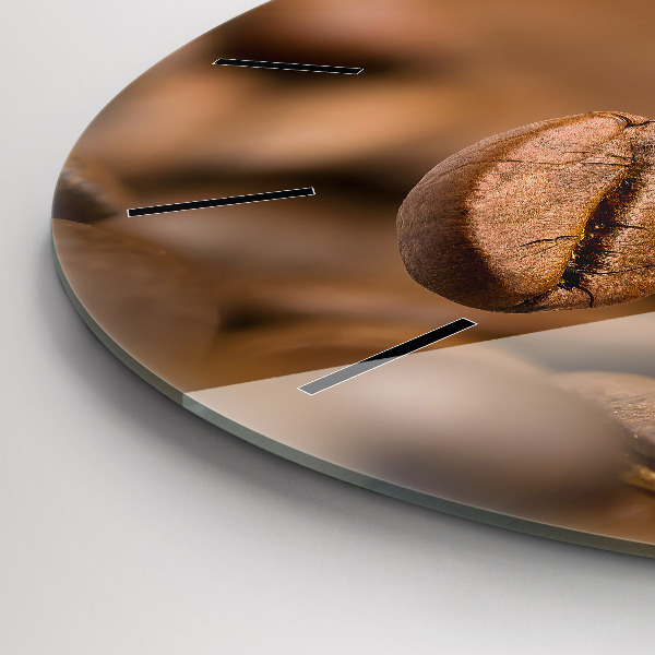 Round glass wall clock Abstract colors