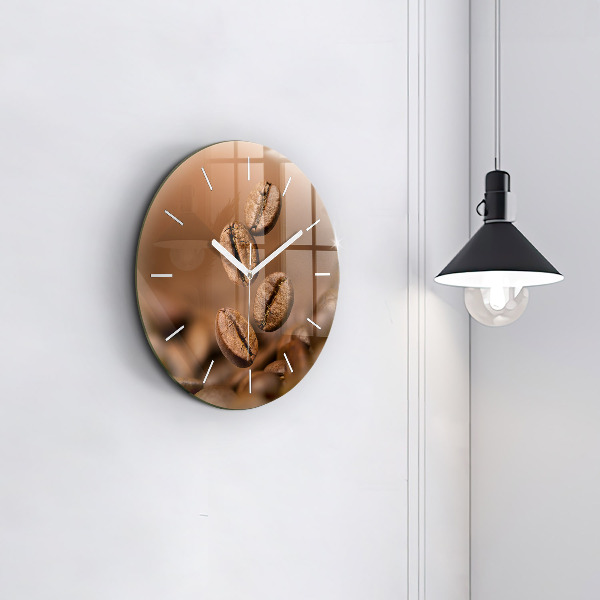 Round glass wall clock Abstract colors
