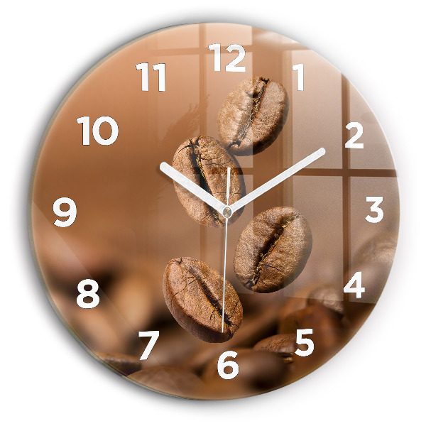 Round glass wall clock Abstract colors