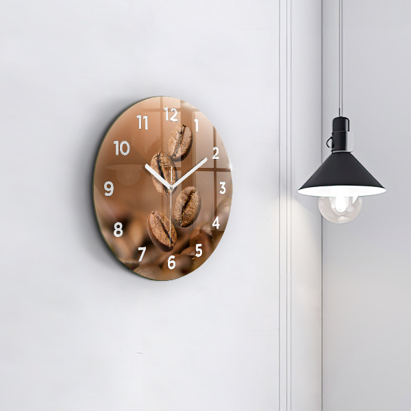 Round glass wall clock Abstract colors