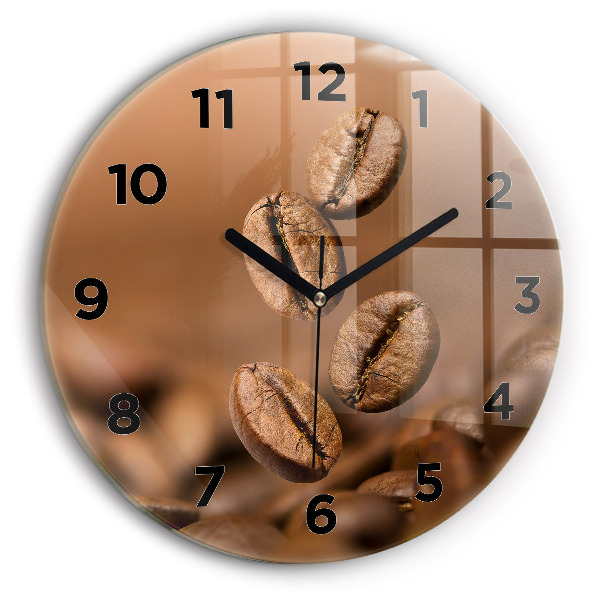 Round glass wall clock Abstract colors