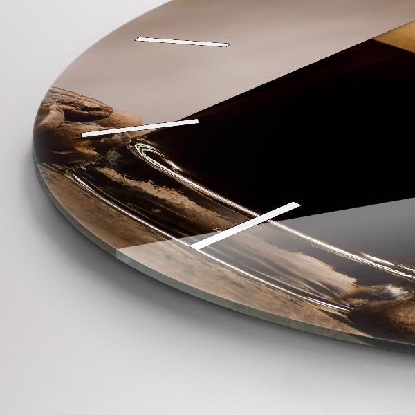 Round glass wall clock A cup of coffee