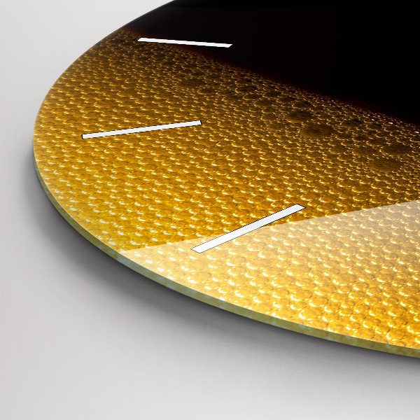 Round glass wall clock Orange juice