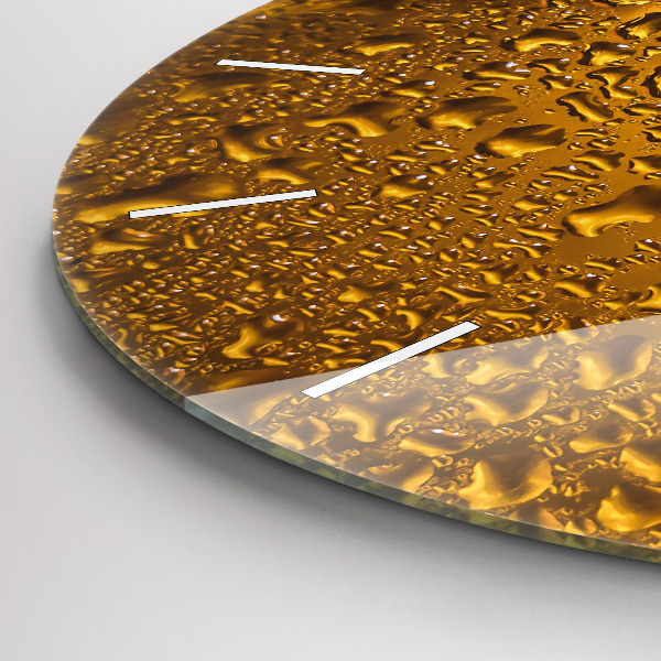 Round glass wall clock A mug of beer