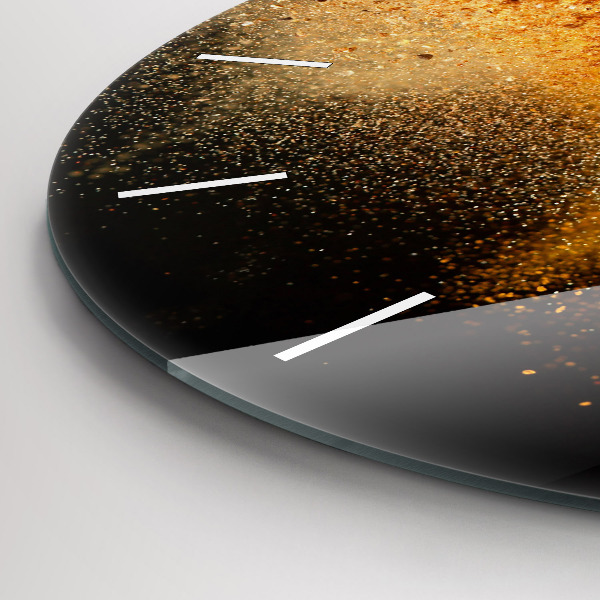 Round glass wall clock Spices scattered