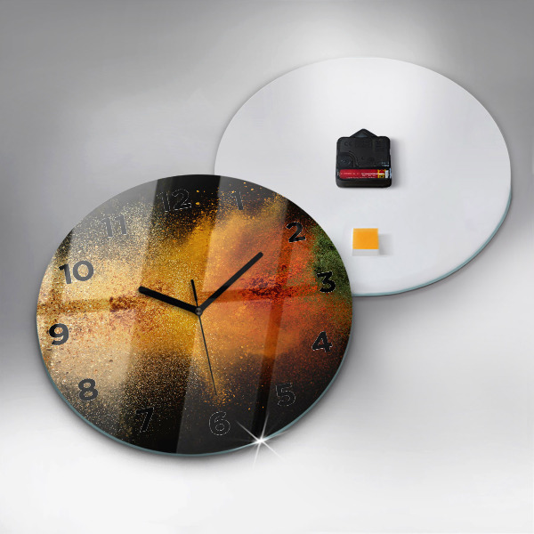 Round glass wall clock Spices scattered